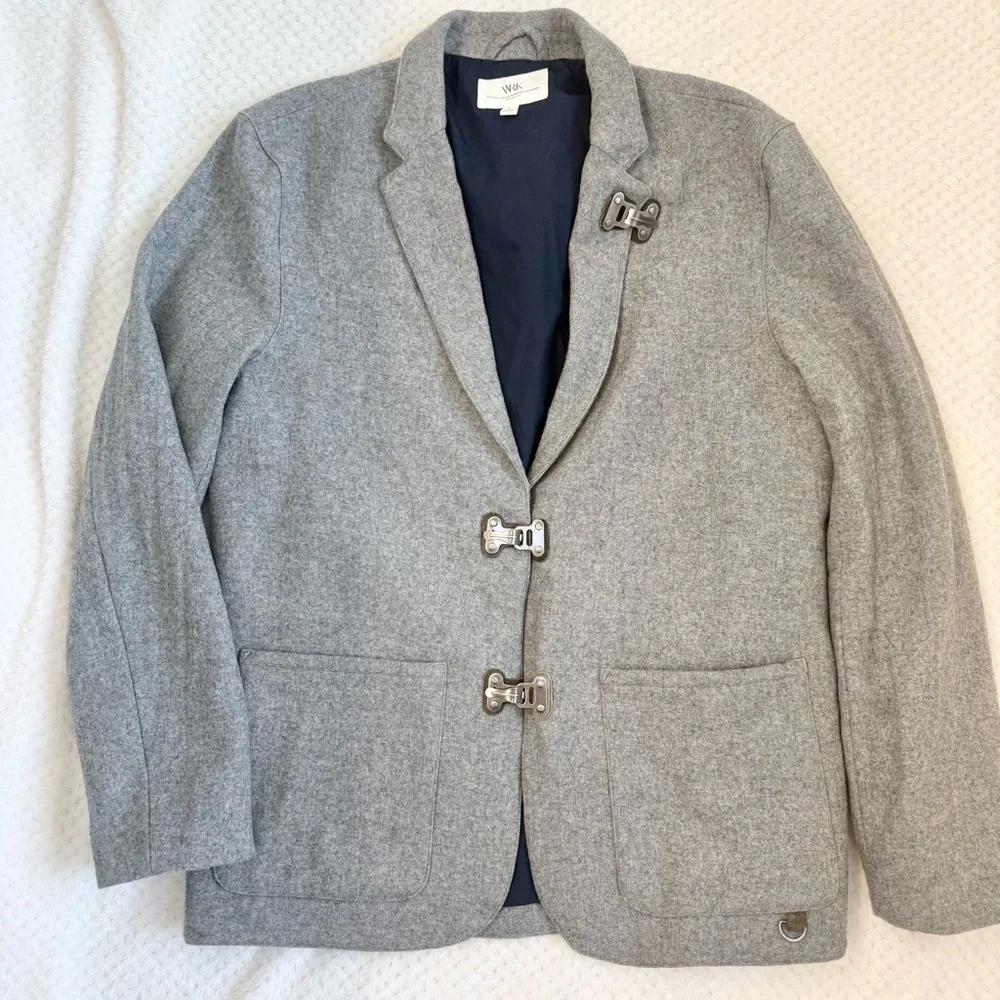WRK 100% Wool blazer fireman toggle jacket size 44